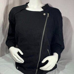 Womens a.n.a Plus Size Black Jacket With Zipper And Buttons